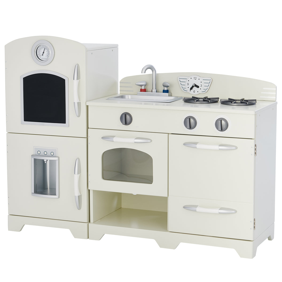 Teamson Kids Fairfield Large Wooden Play Kitchen Playset Toy with Chal ...