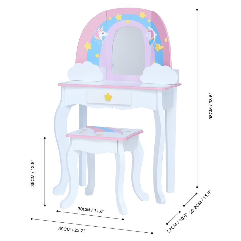 Kids unicorn dressing table best sale