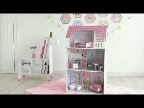 Olivia's Little World Kids Large 2-in-1 Wooden Doll House Play