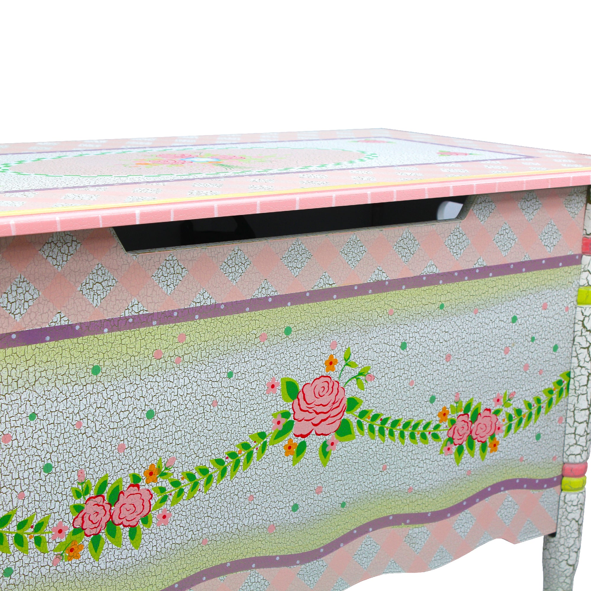Fantasy Fields Crackled Rose Children's Wooden Toy Box Chest, Kids Sto EU - Teamson Fantasy Fields Crackled Rose Children's Wooden Toy Box Chest, Kids Sto EU - Teamson