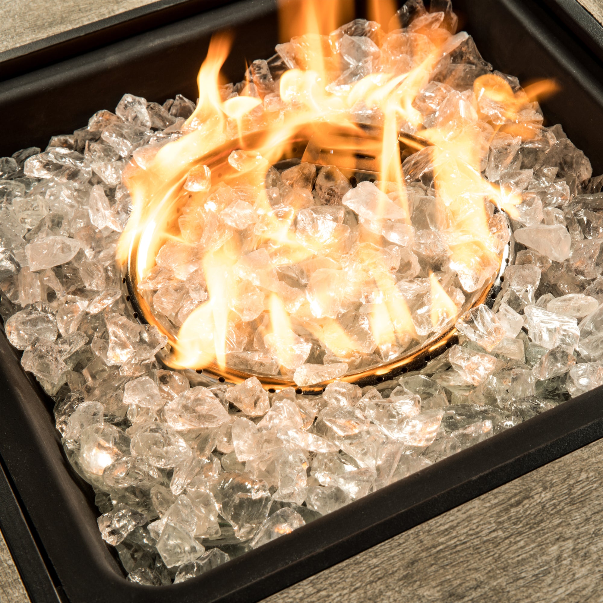Fire New Rocks Peaktop by Teamson Home 4 Kg Clear Fire Glass, Lava Rocks for Outdoor ...